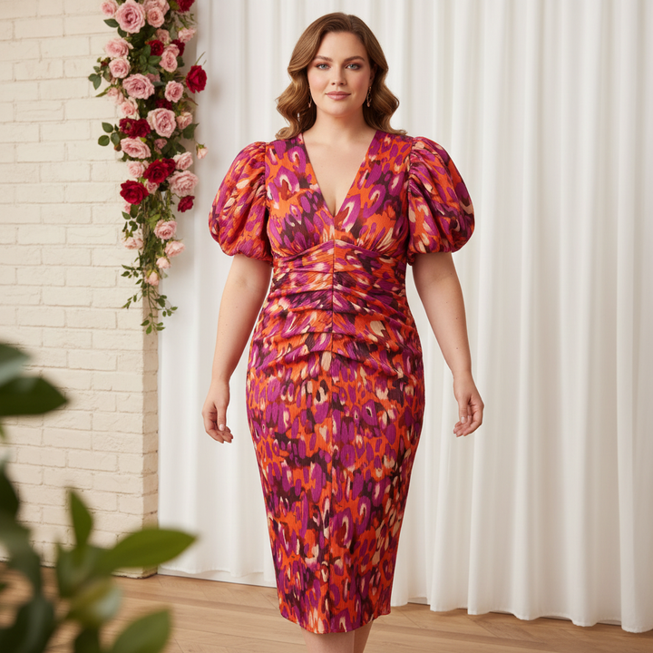 Lonica - Elegante Abito Con Scollo a V