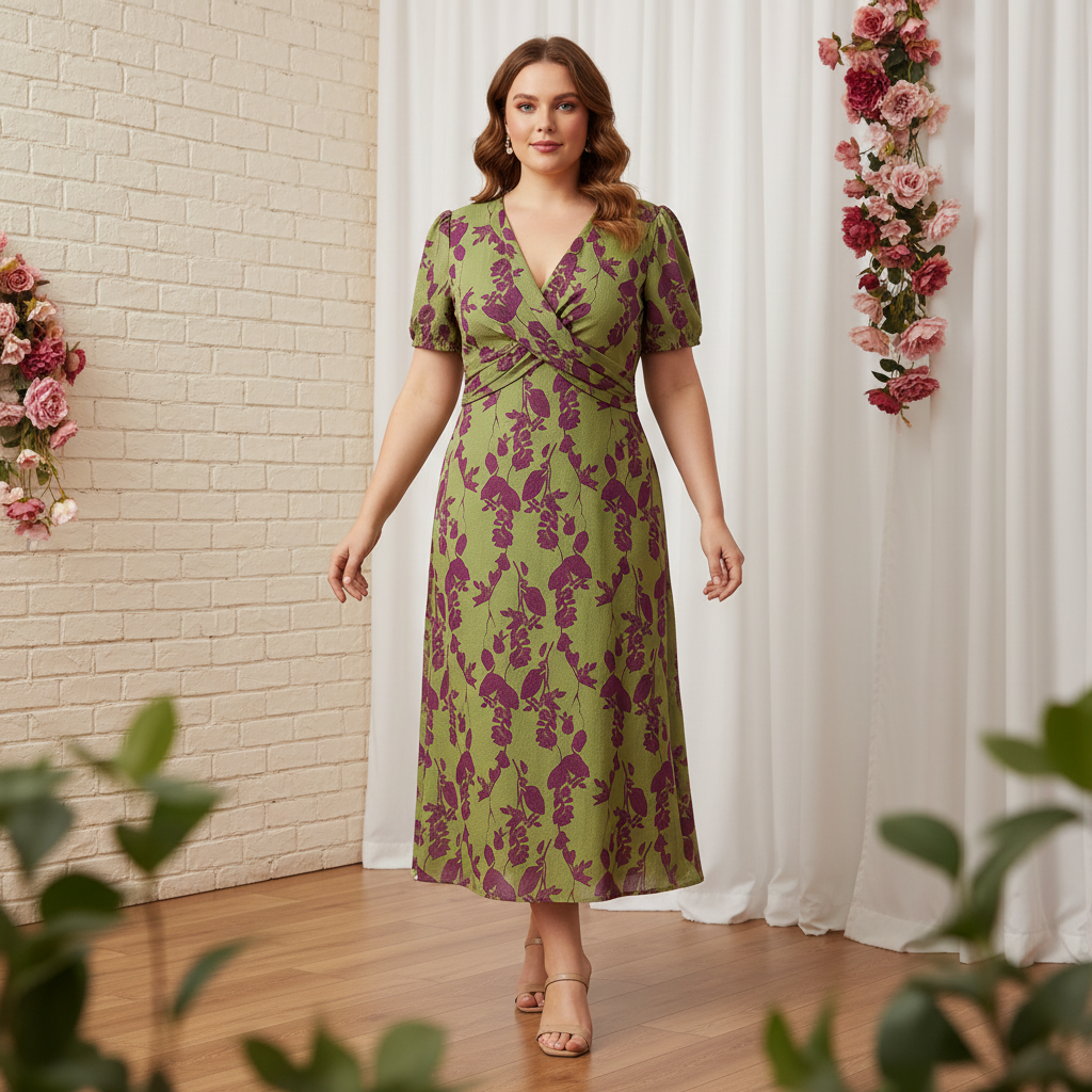 Lonica - Elegante Abito Con Scollo a V