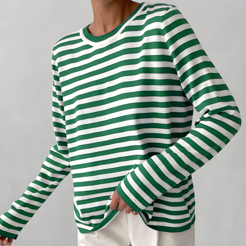Quintina - Elegante Maglione a Maniche Lunghe Con Motivo a Strisce