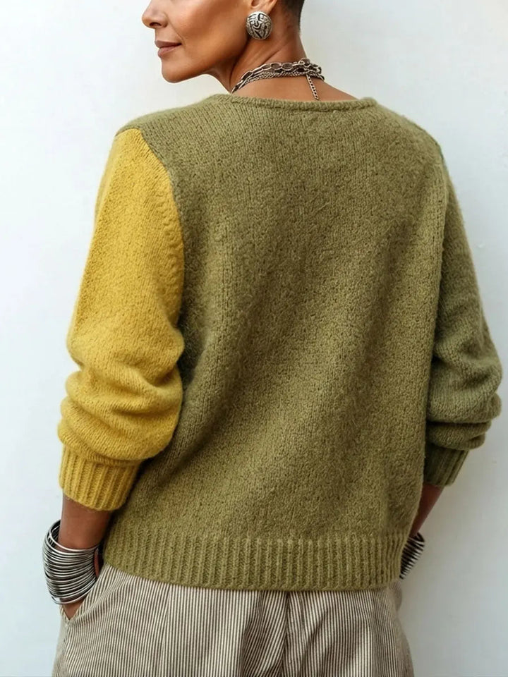 Lizana - Maglione in Maglia Asimmetrico Con Blocchi Di Colore
