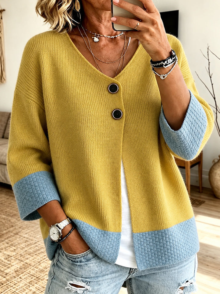 Nadege - Cardigan Casual Lavorato a Maglia