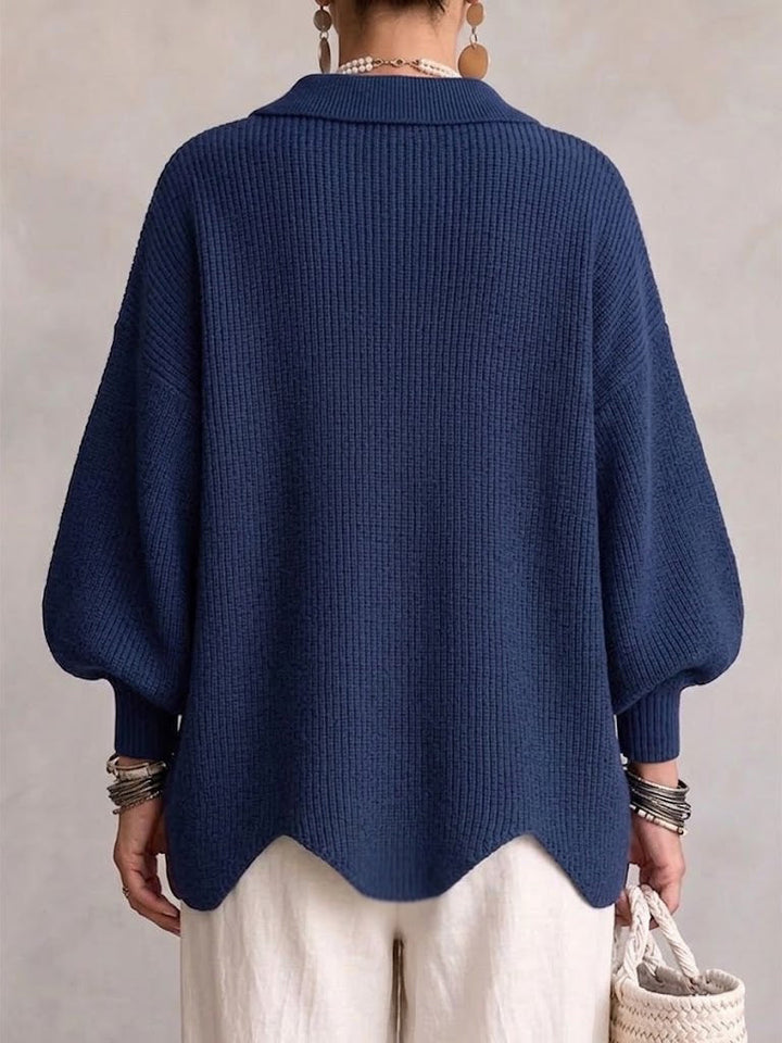 Shiryl - Cardigan in Maglia a Maniche Lunghe Con Colletto e Bottoni