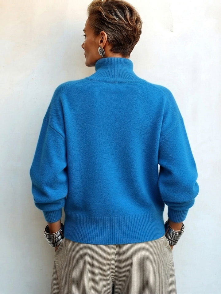 Lylian - Maglione a Maniche Lunghe Con Collo Alto e Bordi Con Bottoni