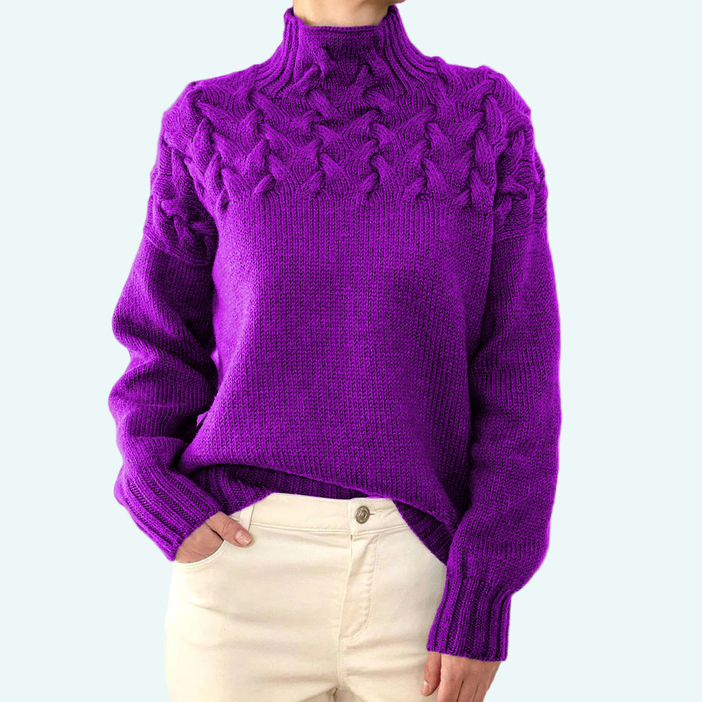 Farrah - Elegante Maglione a Collo Alto Lavorato a Maglia