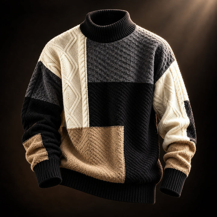 Trevon - Maglione a Trecce Patchwork