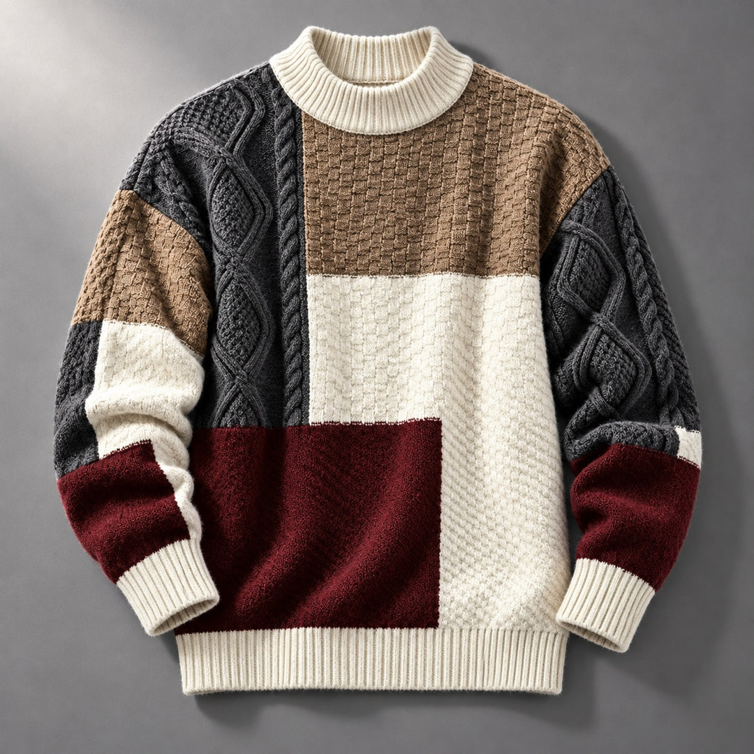 Trevon - Maglione a Trecce Patchwork