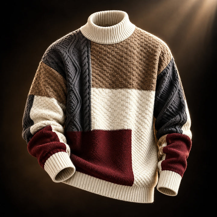 Trevon - Maglione a Trecce Patchwork