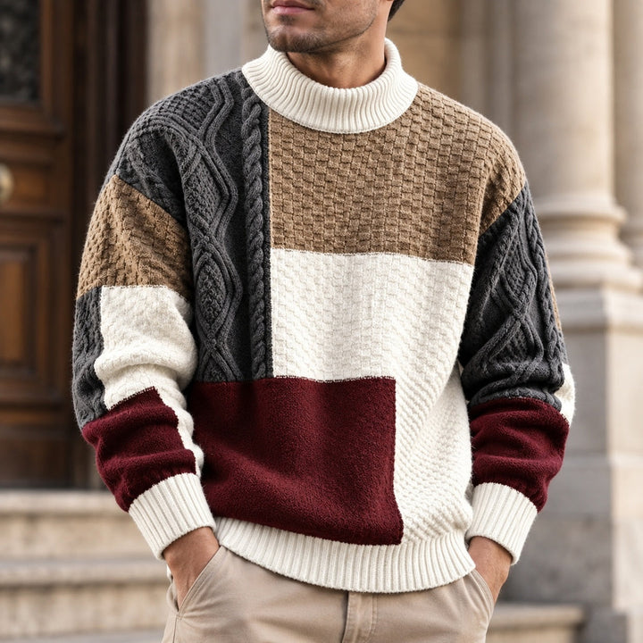 Trevon - Maglione a Trecce Patchwork