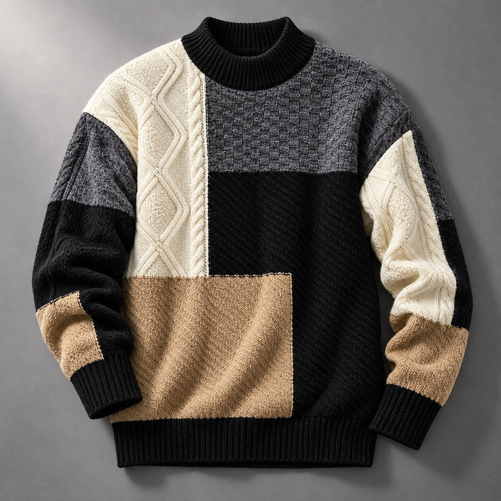 Trevon - Maglione a Trecce Patchwork