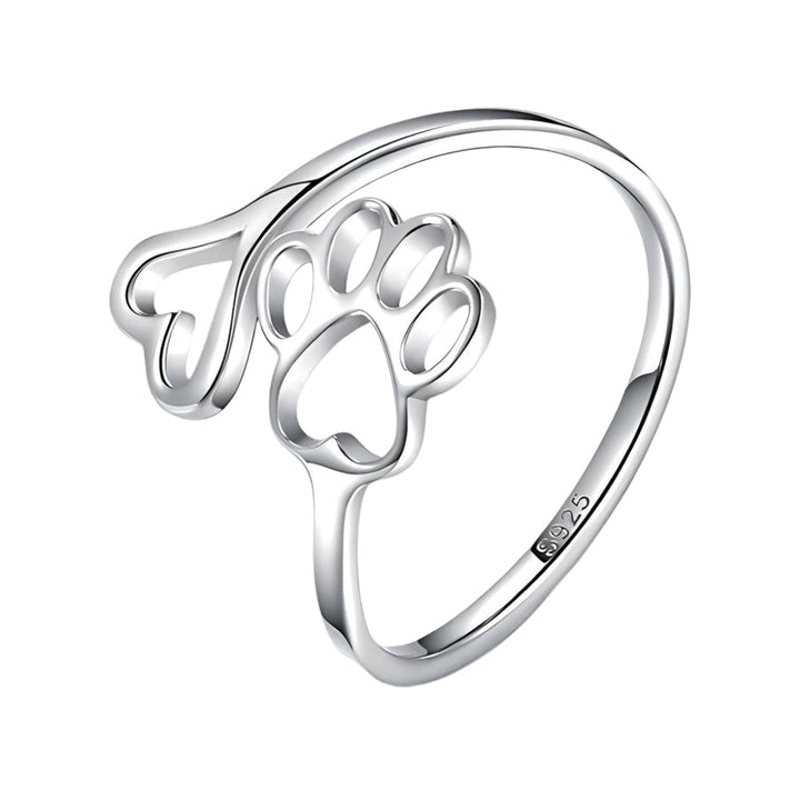 HeartPaw - Anello Realizzato a Mano con Impronta di Zampa e Cuore