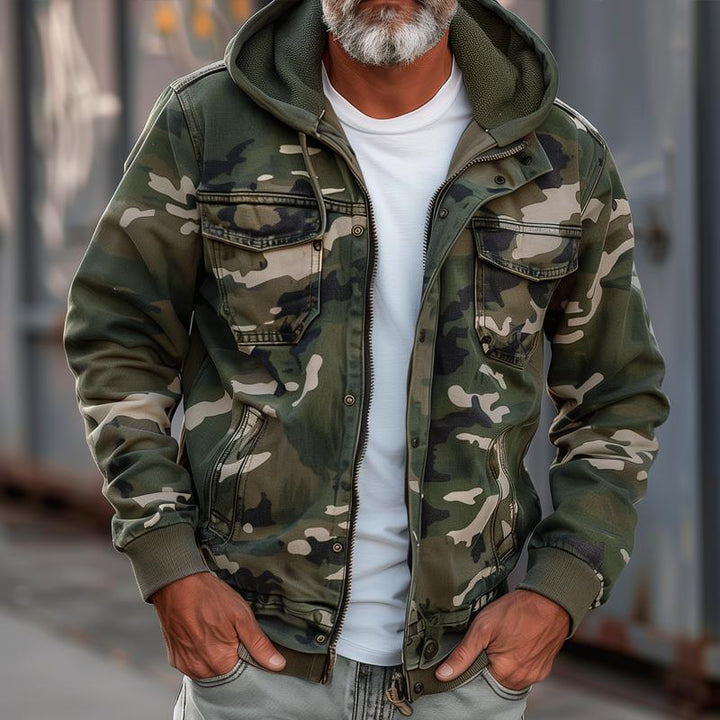 Stian - Giacca Con Cappuccio In Stile Militare