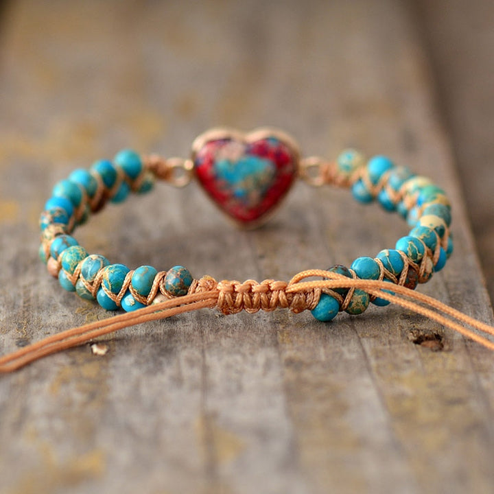 HeartBracelet - Bracciale con Cuore di Diaspro Passionate