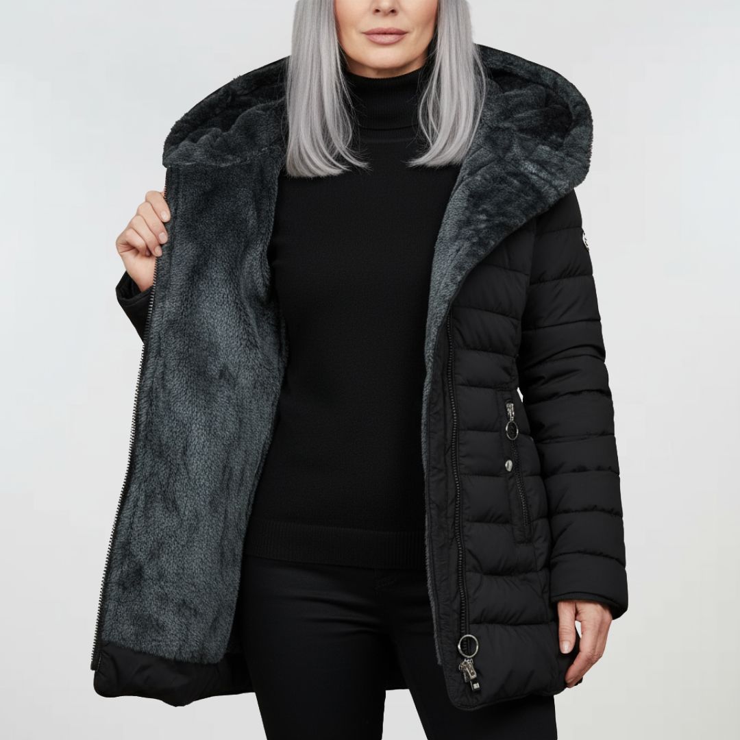 Ruchmira - Cappotto Impermeabile Imbottito Con Cappuccio e Fodera In Pile