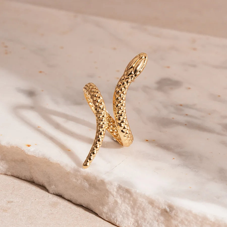 Zevella - Set Composto Da Bracciale E Anello Con Motivo a Serpente Scolpito