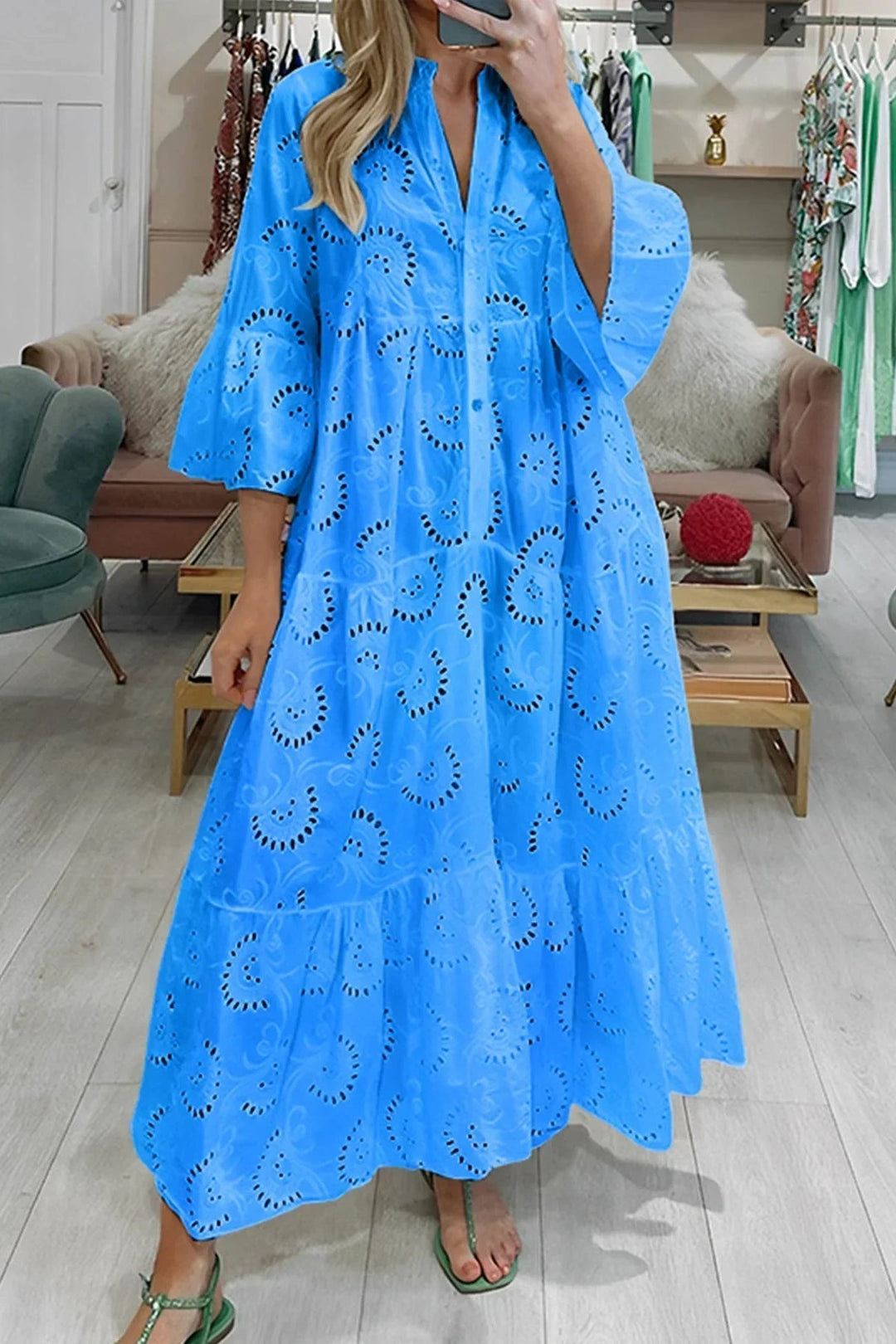 Gilma - Abito Lungo Elegante Con Scollo a V