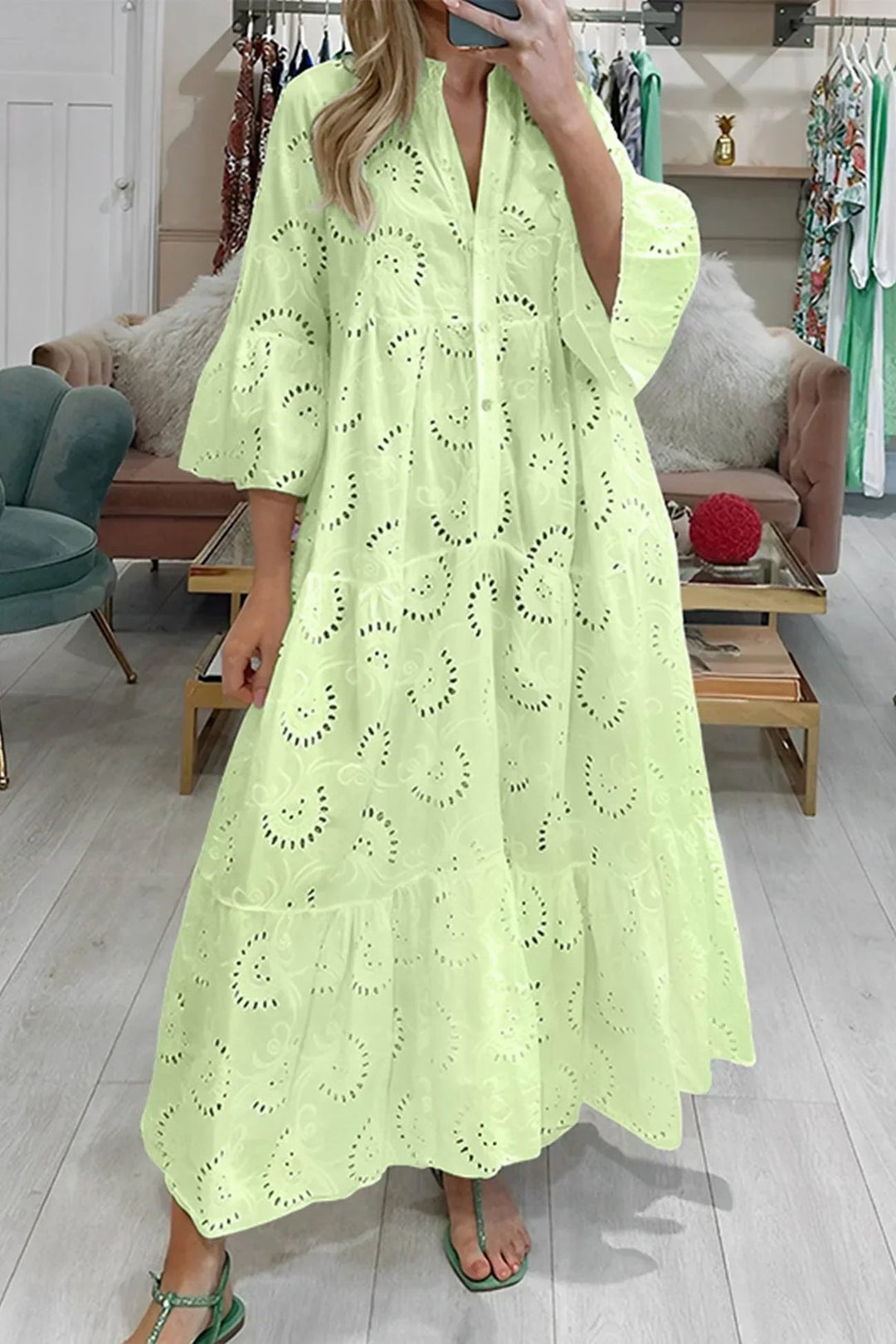 Gilma - Abito Lungo Elegante Con Scollo a V