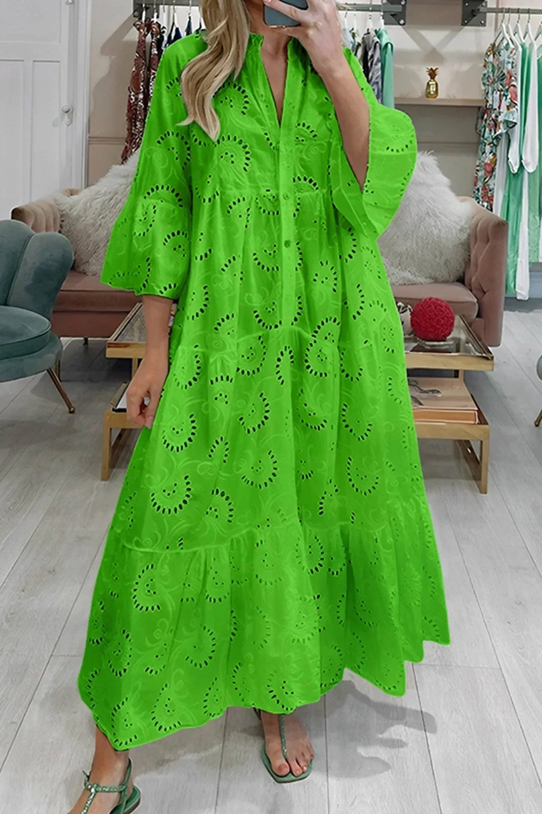 Gilma - Abito Lungo Elegante Con Scollo a V