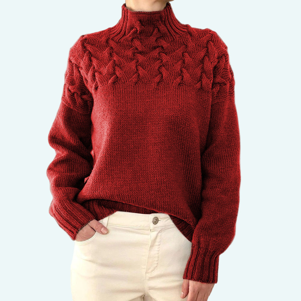 Farrah - Elegante Maglione a Collo Alto Lavorato a Maglia