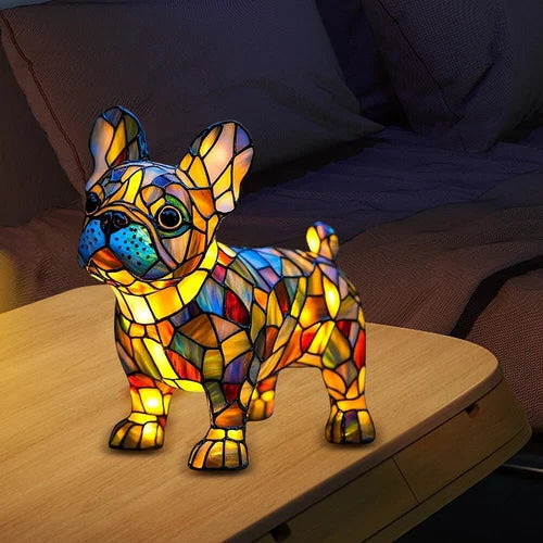 GlowHound - Lampada a Forma Di Cane Con Vetro Colorato