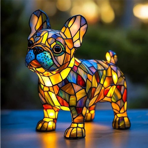 GlowHound - Lampada a Forma Di Cane Con Vetro Colorato