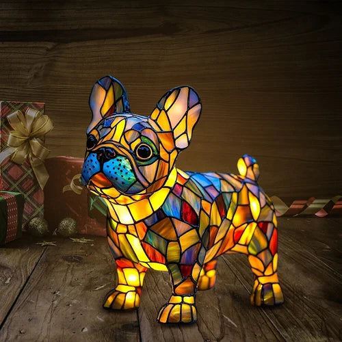 GlowHound - Lampada a Forma Di Cane Con Vetro Colorato