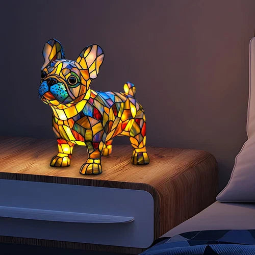 GlowHound - Lampada a Forma Di Cane Con Vetro Colorato