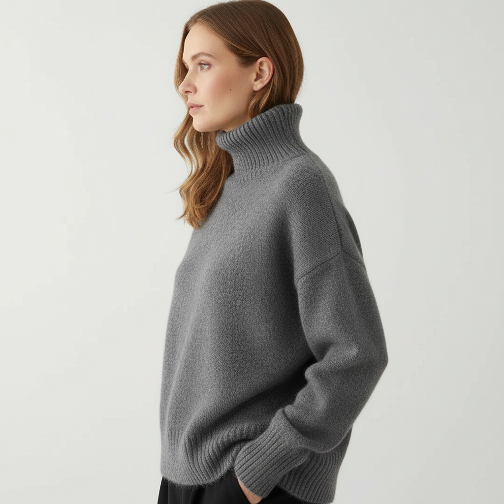 Marchao - Maglione Caldo a Collo Alto Con Collo Alto