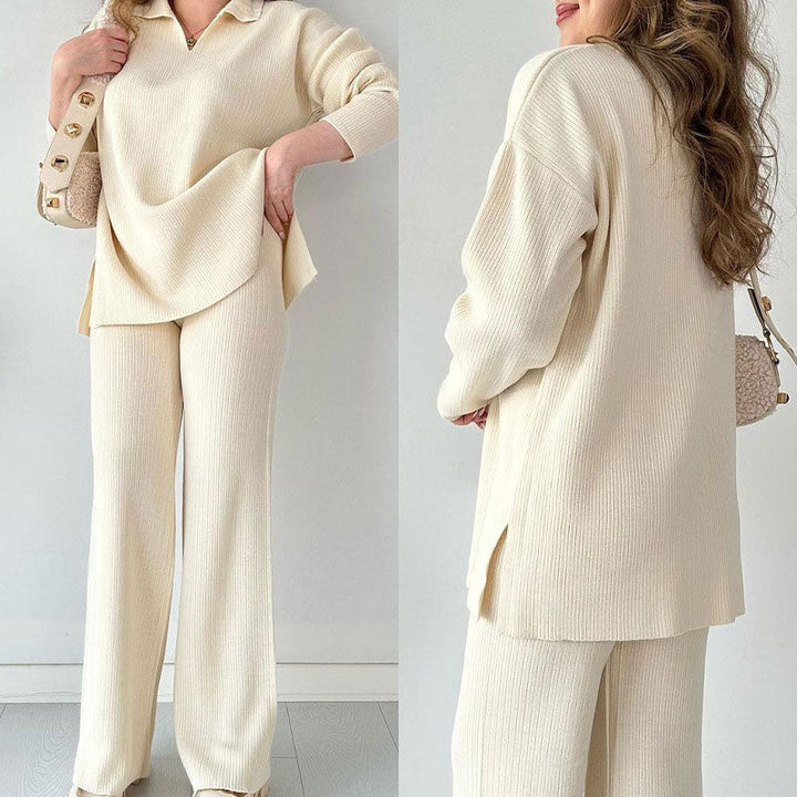 Alyana – Set da salotto a due pezzi in maglia a coste