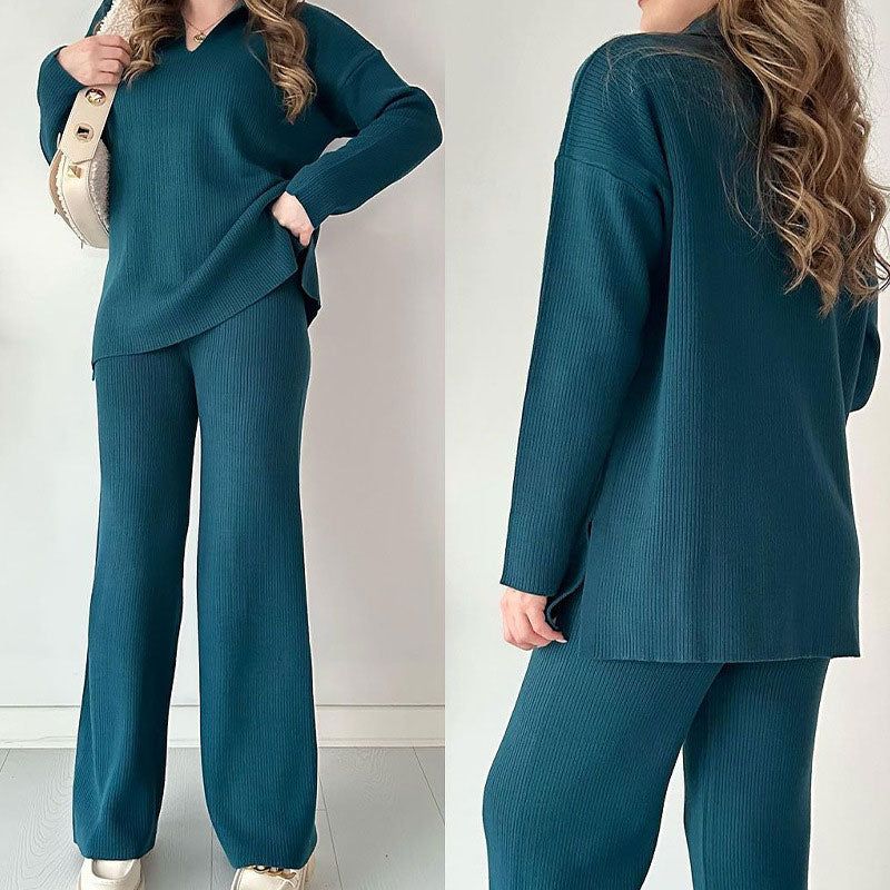 Alyana – Set da salotto a due pezzi in maglia a coste