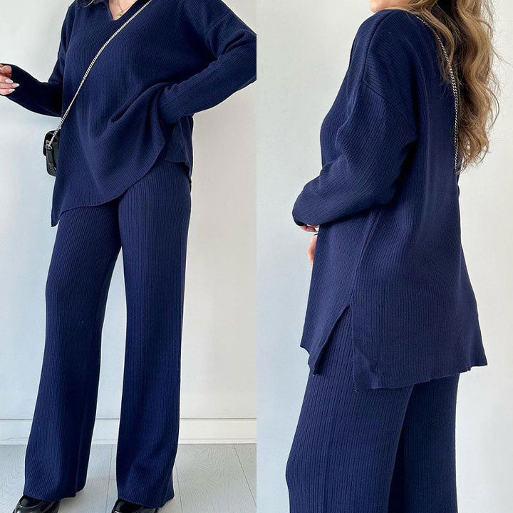 Alyana – Set da salotto a due pezzi in maglia a coste
