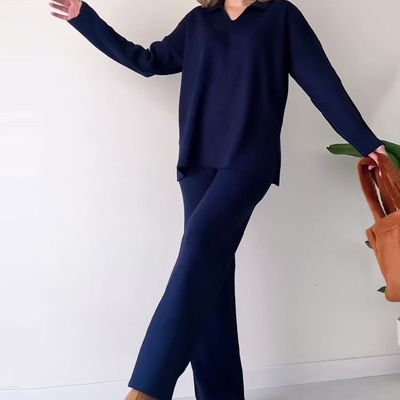 Alyana – Set da salotto a due pezzi in maglia a coste