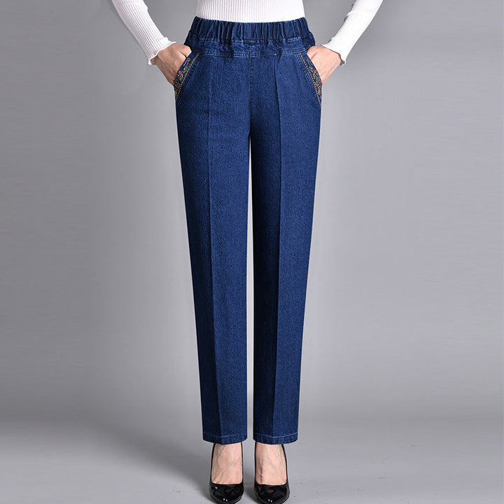 Loretie - Jeans Con Tasche Laterali e Elastico In Vita