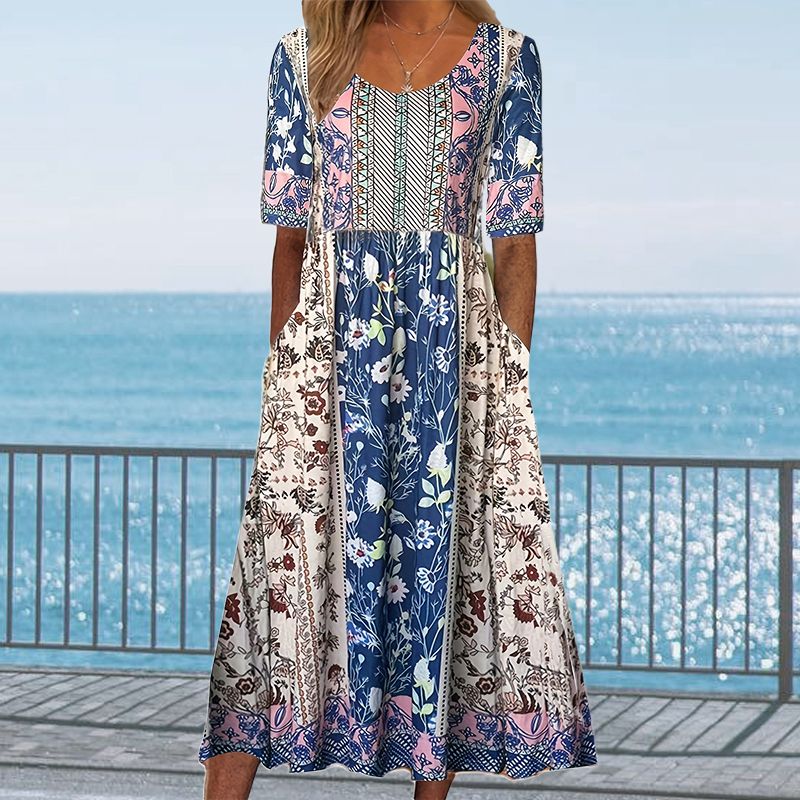 Dinara - Abito Elegante Con Stampa Boho