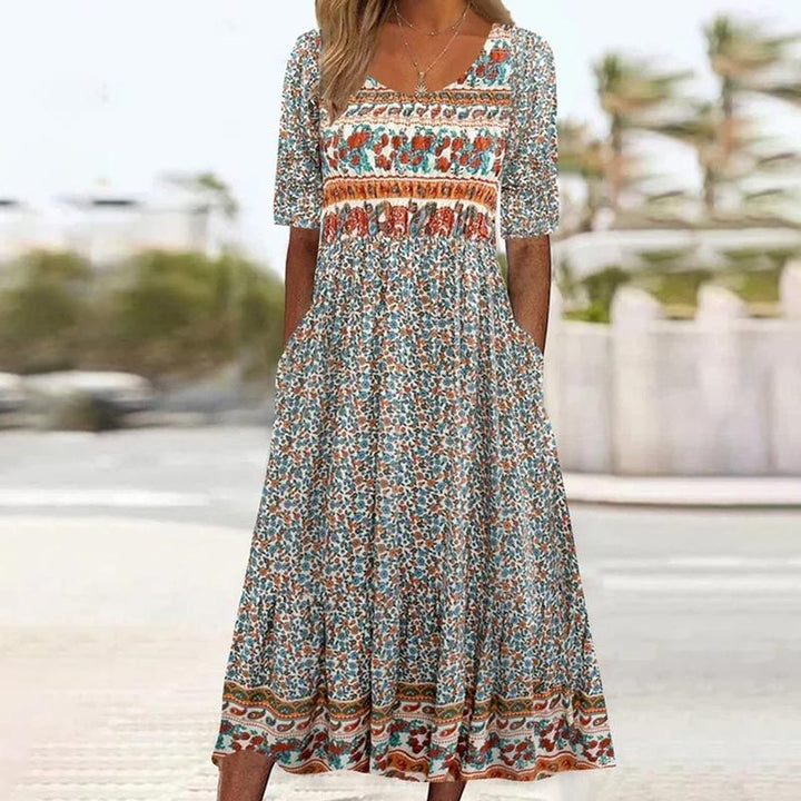 Dinara - Abito Elegante Con Stampa Boho