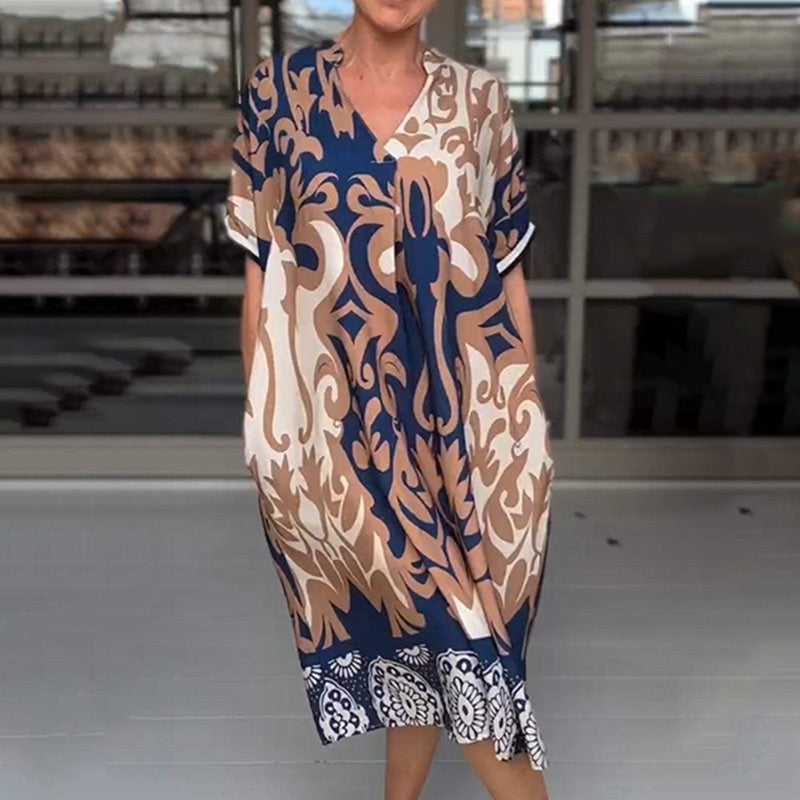 Rilana - Abito Midi Stampato Con Scollo a V e Allentato