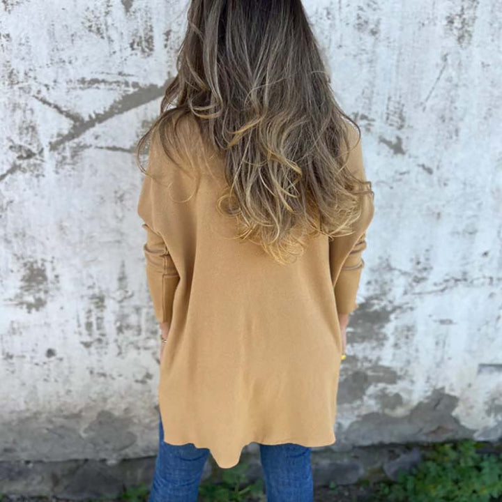 Soledad - Confortevole Camicetta a Maniche Lunghe Con Scollo a V in Maglia