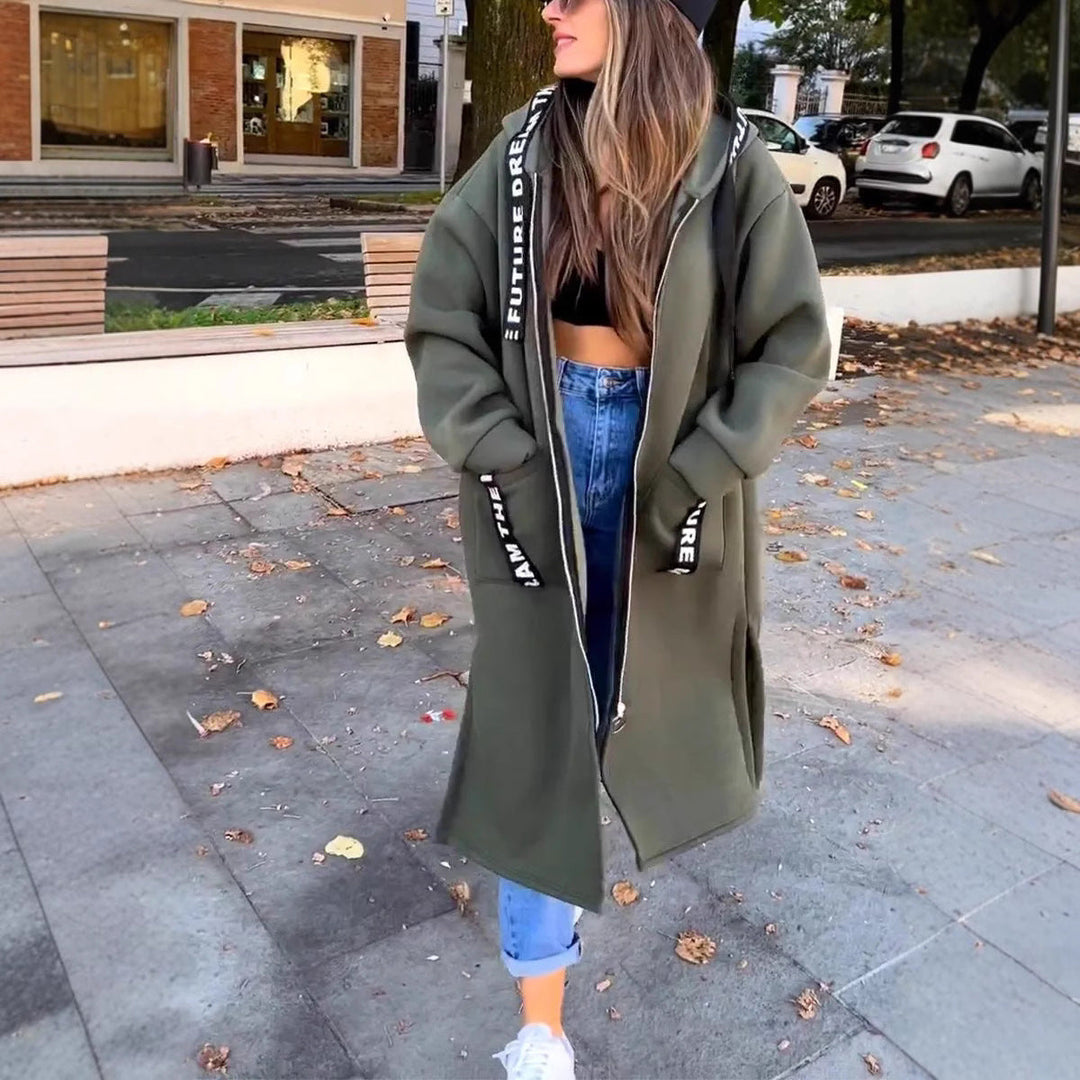 Aleixo - Elegante Felpa Lunga Con Cappuccio Maglione