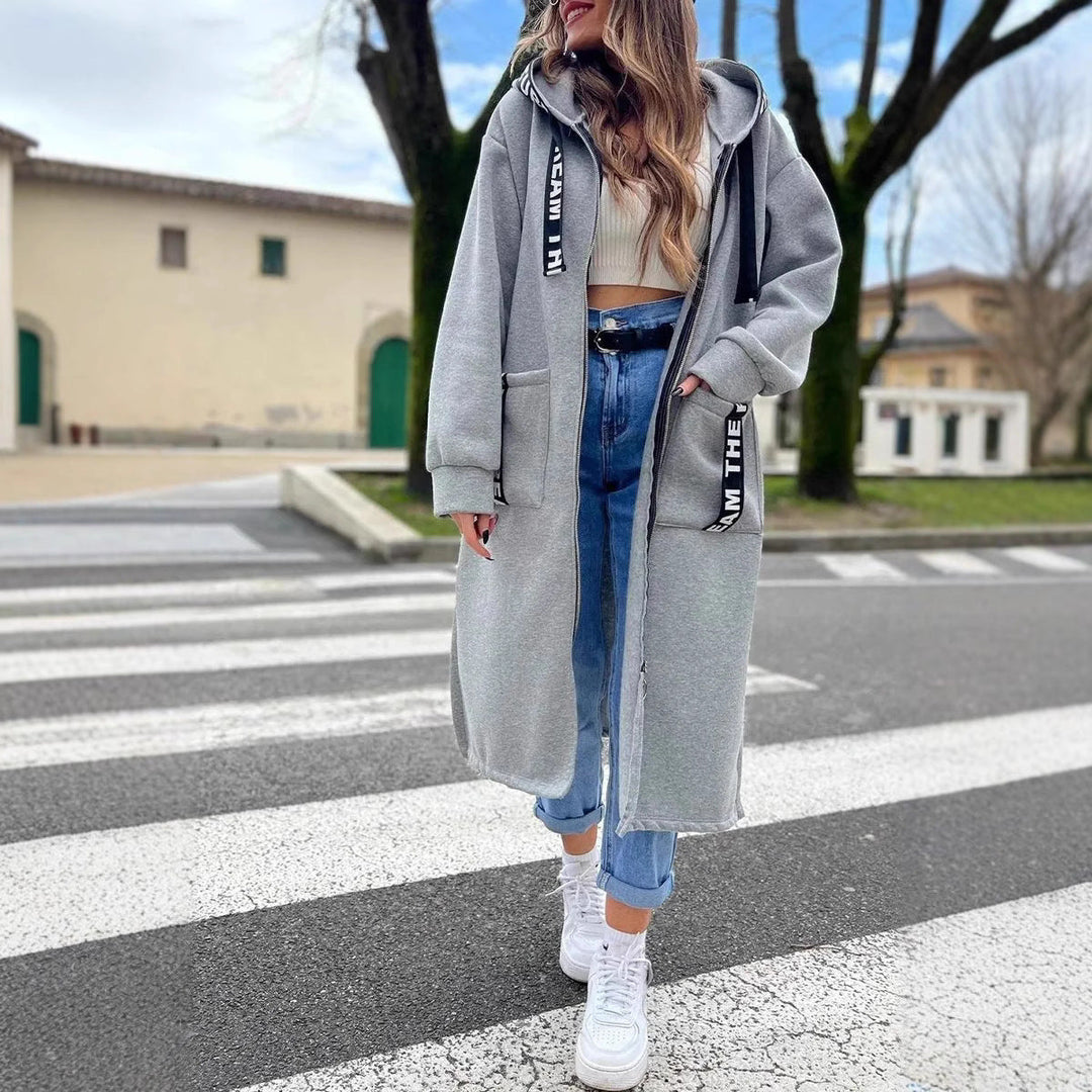 Aleixo - Elegante Felpa Lunga Con Cappuccio Maglione