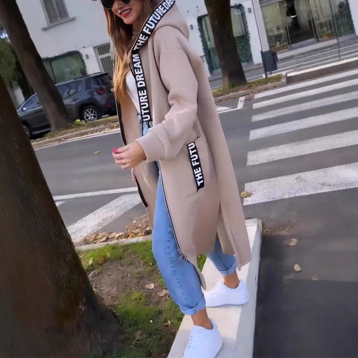 Aleixo - Elegante Felpa Lunga Con Cappuccio Maglione