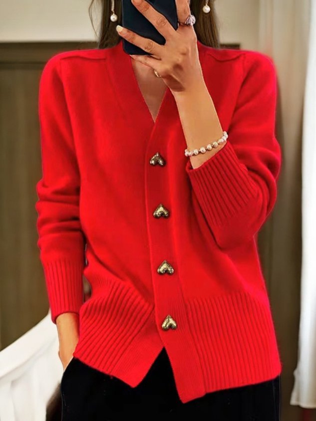 Lyddia - Cardigan Con Bottoni a Forma di Cuore