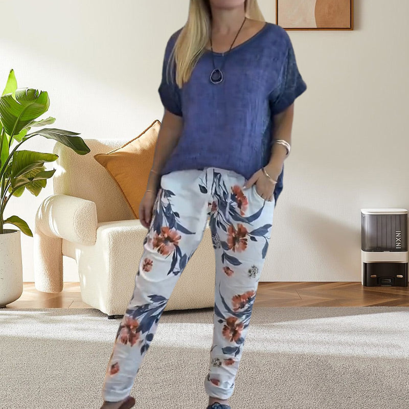 Alura - Camicetta Casuale e Pantaloni Con Stampa Floreale