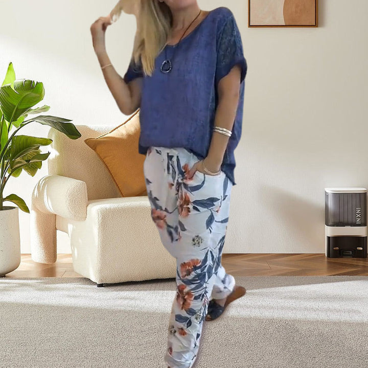 Alura - Camicetta Casuale e Pantaloni Con Stampa Floreale