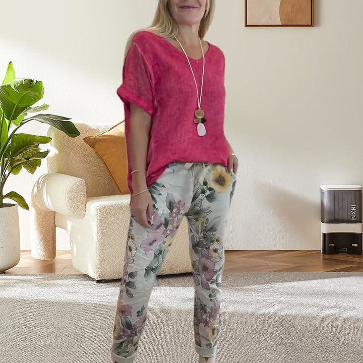Alura - Camicetta Casuale e Pantaloni Con Stampa Floreale
