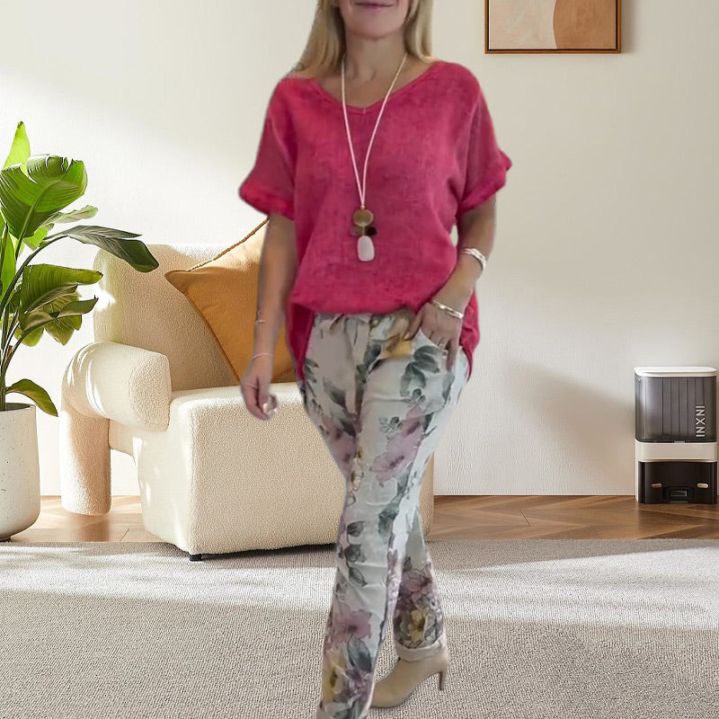 Alura - Camicetta Casuale e Pantaloni Con Stampa Floreale