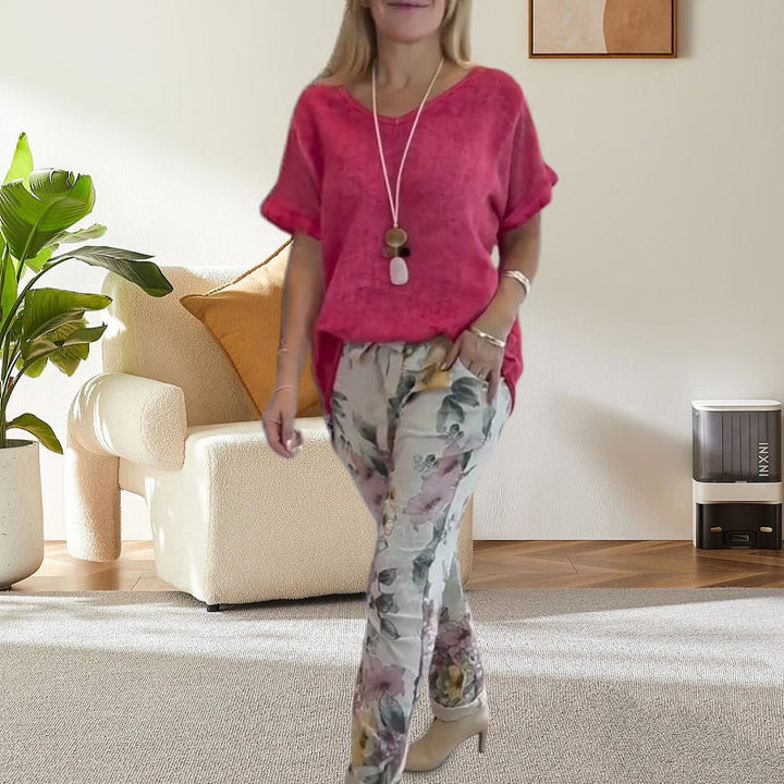 Alura - Camicetta Casuale e Pantaloni Con Stampa Floreale