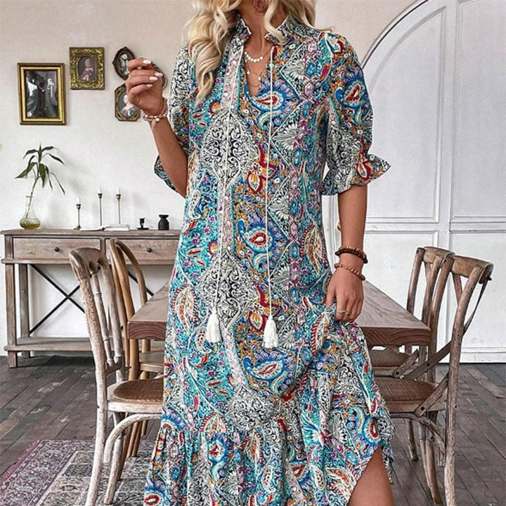 Aniy - Abito Estivo a Fiori con Scollo a V