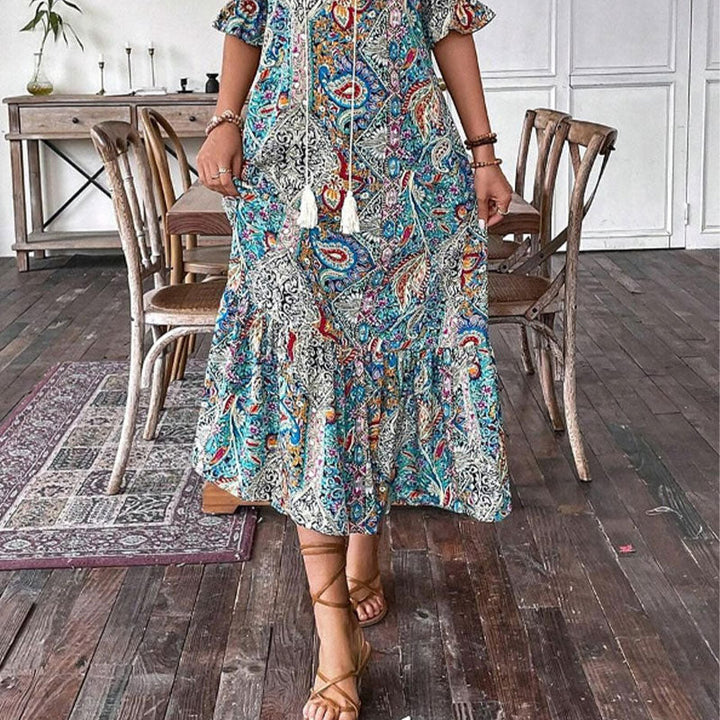 Aniy - Abito Estivo a Fiori con Scollo a V