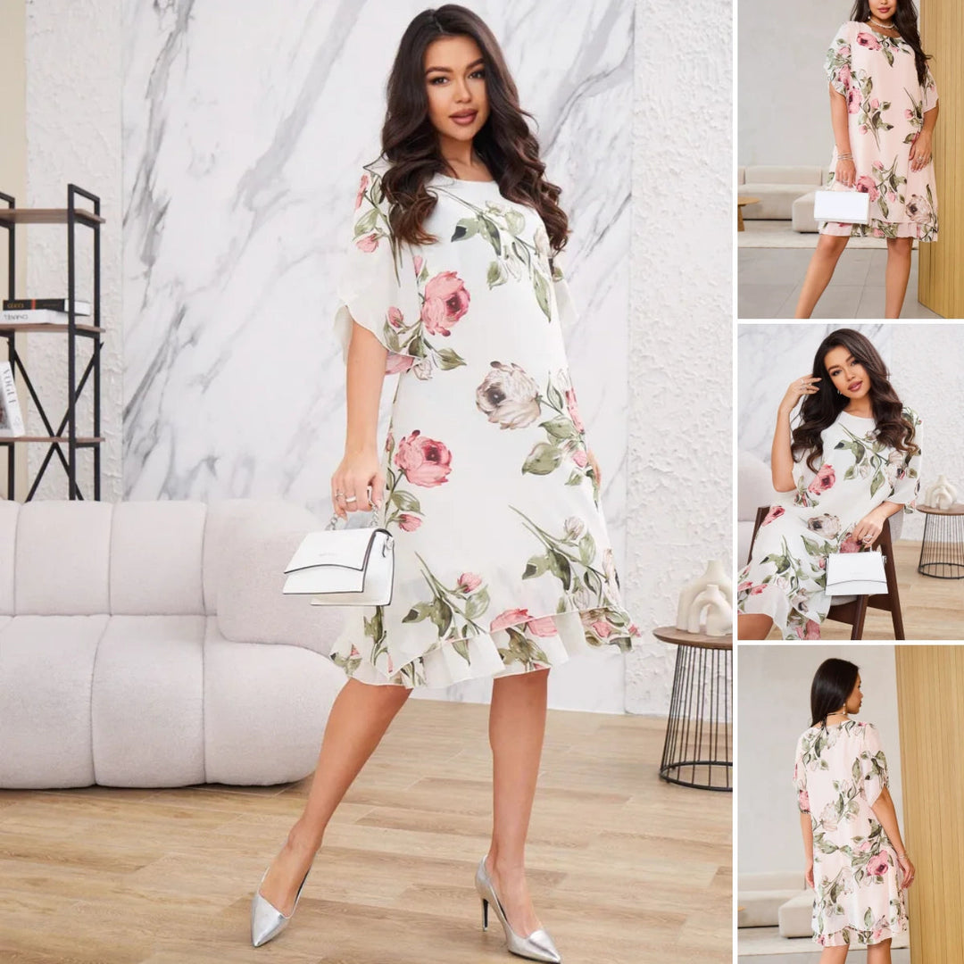 Merita - Abito Elegante In Chiffon Con Petali