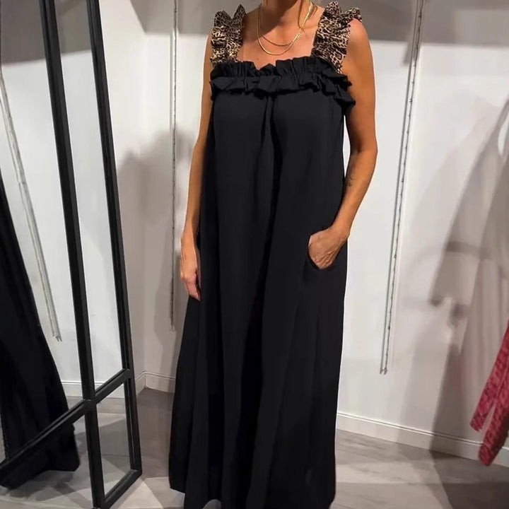 Fiola - Maxi Abito Casual Senza Maniche con Tasche