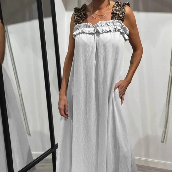 Fiola - Maxi Abito Casual Senza Maniche con Tasche